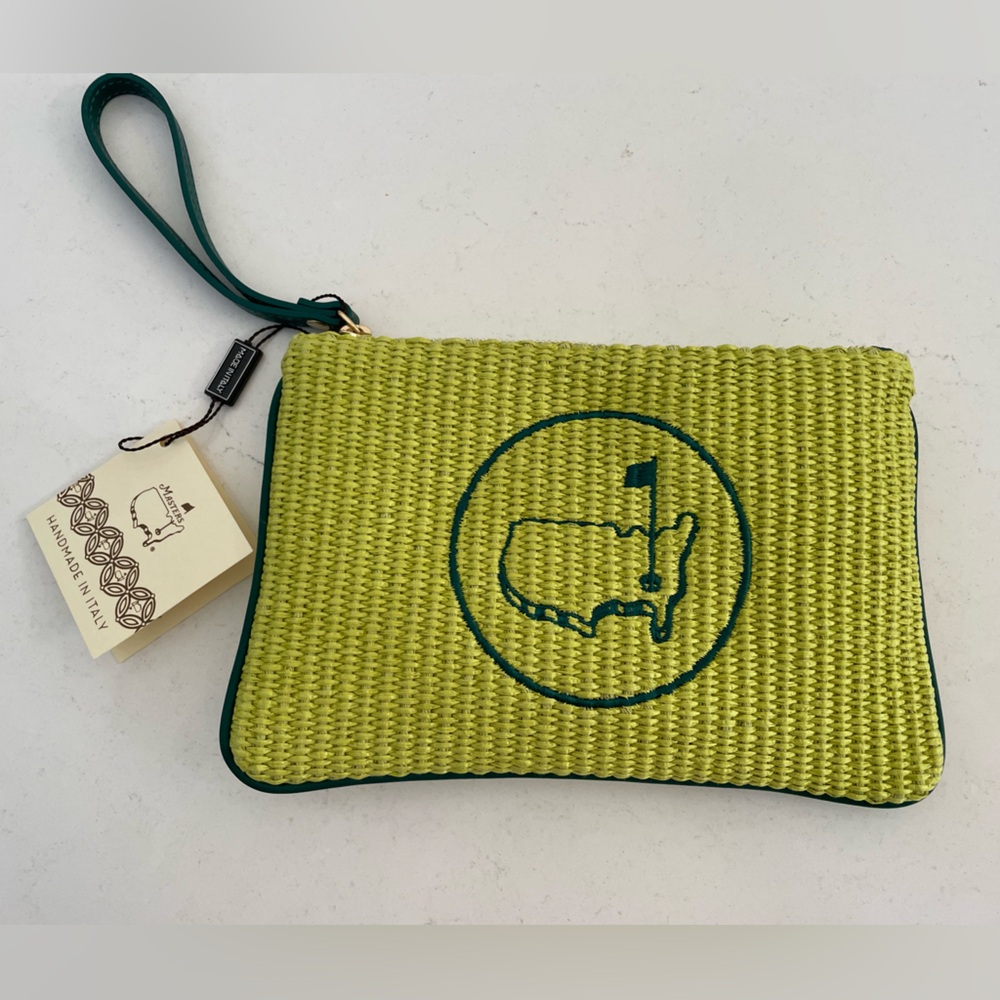 MASTERS Golf Yellow Straw WRISTLET PURSE New 2025 Berckmans Place women’s